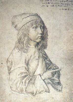 self-portrait 1484, silverpoint on paper 11x8 in, albertina, Vienna