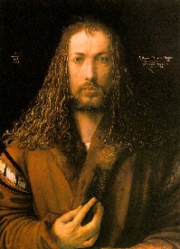 portrait in a fur collared robe 1500, oil on panel 26x19, Alte Pinakothek, Munich